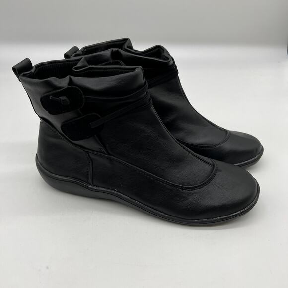 Women Ankle Boots Low Heel Slip on Comfortable Booties Black Size 9 US / 40CN - Picture 2 of 14